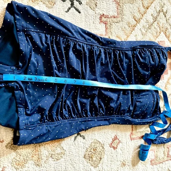 Seafolly Navy white dots retro style Swimsuit size 6 - Picture 16 of 16